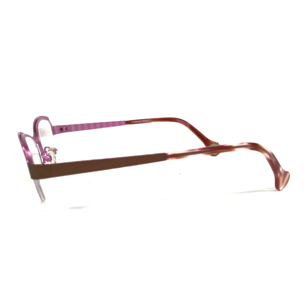 BOZ Eyeglasses Frames WELL 9082 Purple Brown Cat Eye Half Rim 52.5-18-140